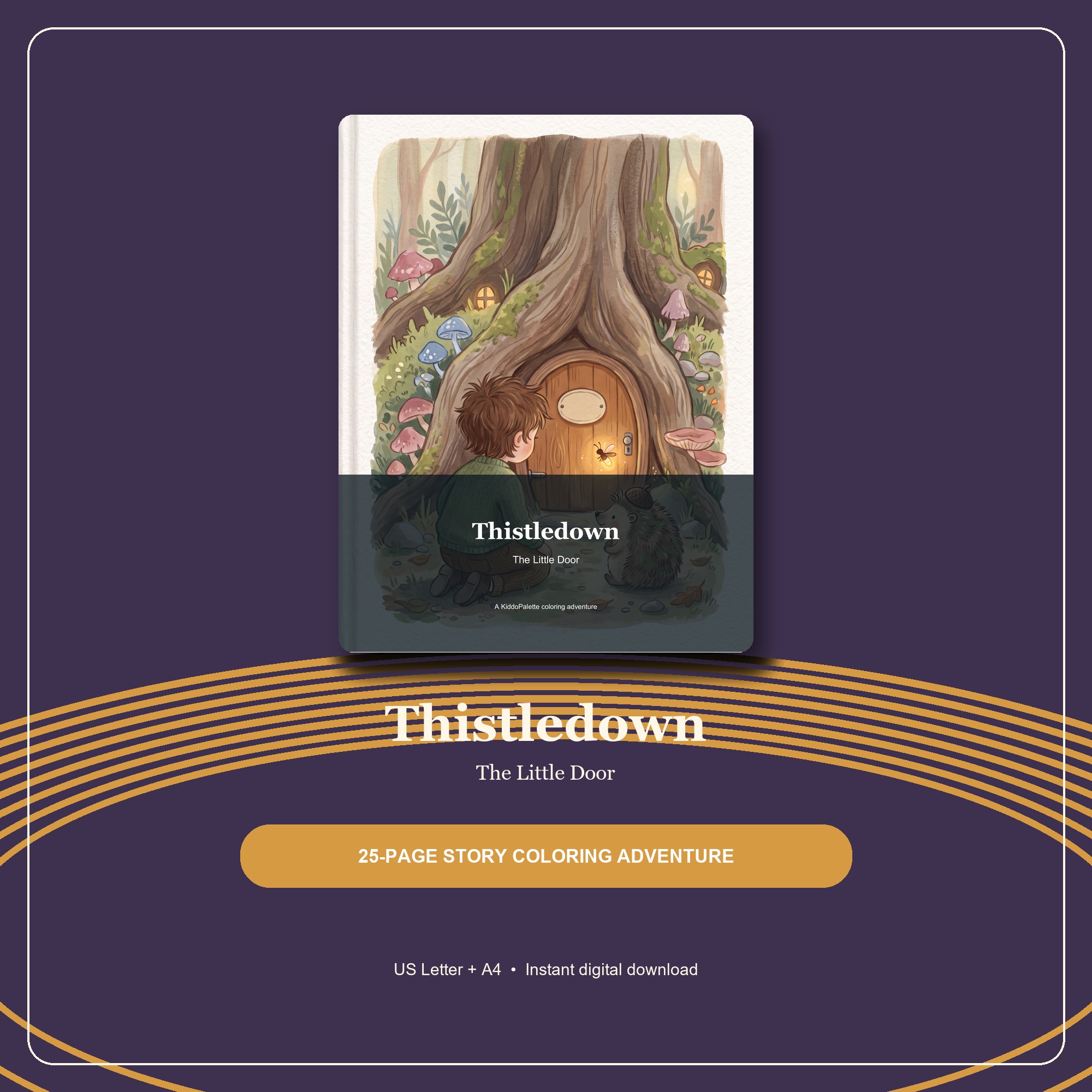 Thistledown Story Coloring Book cover and printable woodland activity pages